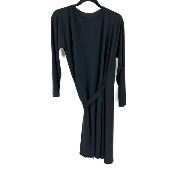 NORMA KAMALI Black Long Sleeve Pleated Shoulder Knee Length Dress Size XXL - Picture 2 of 5